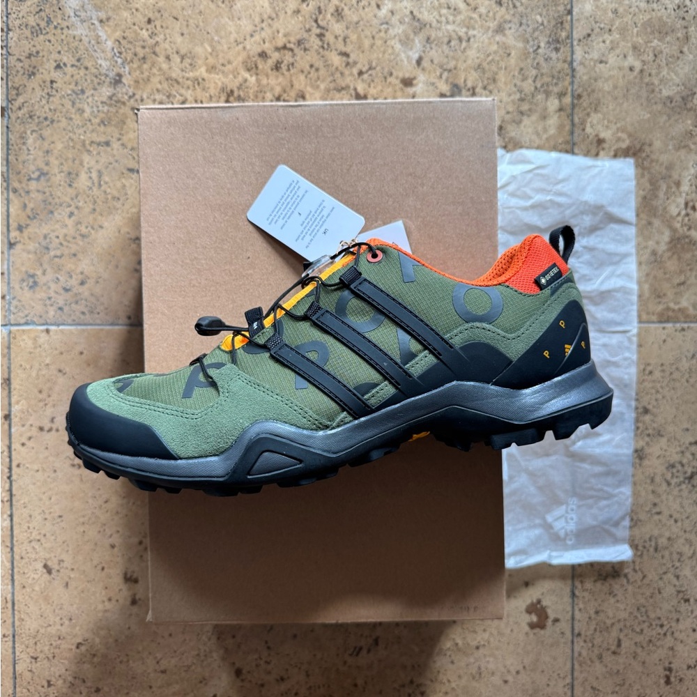 Adidas Pop Swift R2 GTX Green and Orange Sneakers NEW size 10 Gortex